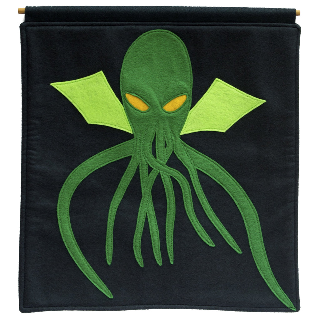 Cthulhu Wall Hanging in Deep Navy and Pirate Green - Studio Arethusa
 - 1