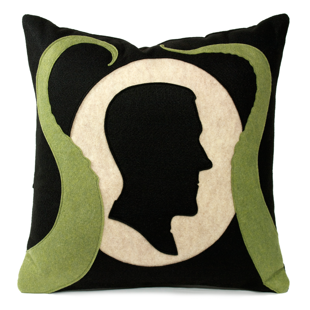 Lovecraft Shadow Silhouette Pillow Cover With Tentacles by Studio Arethusa