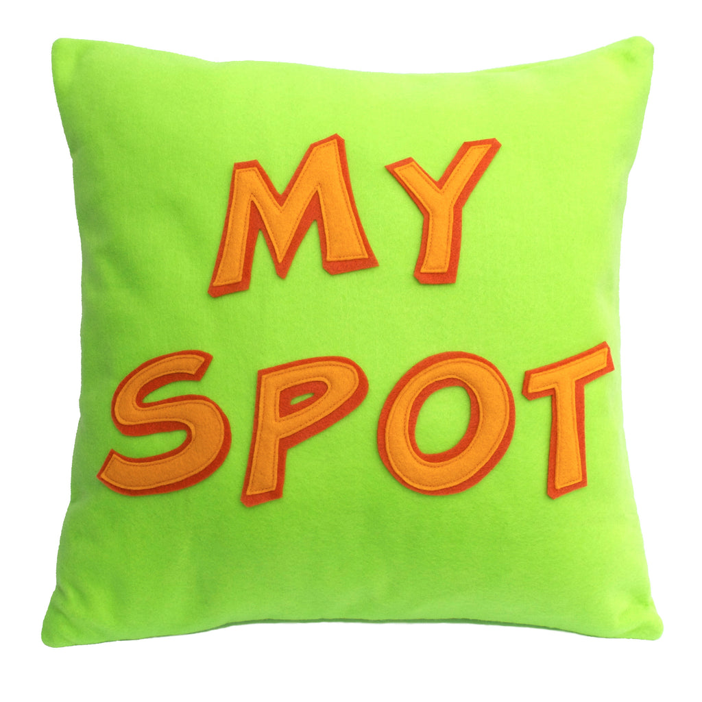 My Spot Pillow Cover in Neon Green, Orange, and Tangerine - 18 inches - Studio Arethusa
 - 1