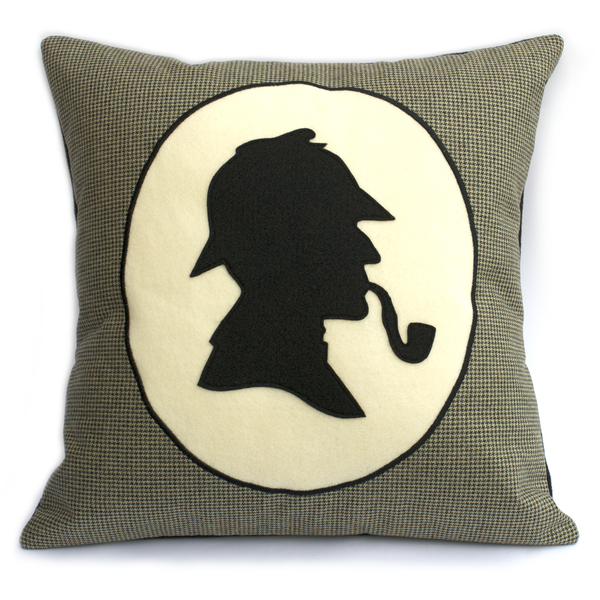 Classic Sherlock Holmes Houndstooth Pillow Cover 18 inch - Studio Arethusa
 - 1