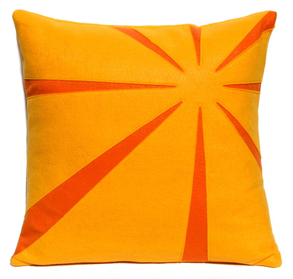 Tangerine Sunrise Eco-Felt Pillow Cover 18 inches - Studio Arethusa
 - 1