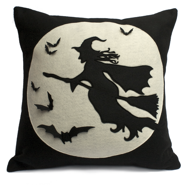 Flight of The Witch Pillow Cover - Full Moon Series 18 inches - Studio Arethusa
 - 1