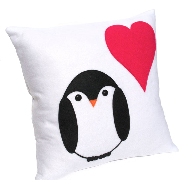 Penguin Love Pillow Cover 18 inches - Studio Arethusa
 - 2