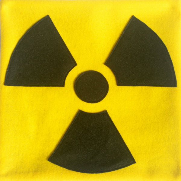 Radiation Hazard Warning Pillow Cover Bright Yellow and Black 18 inches - Studio Arethusa
 - 3