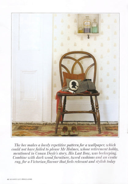 Modern Sherlock Holmes Houndstooth Shadow Silhouette Bookshelf Pillow - Studio Arethusa
 - 4