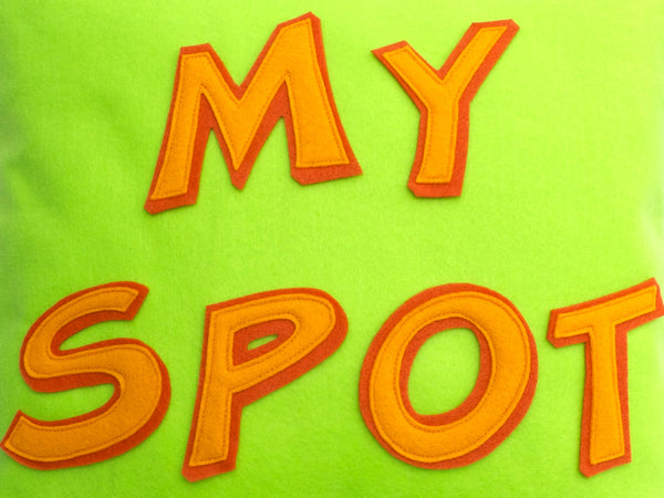 My Spot Pillow Cover in Neon Green, Orange, and Tangerine - 18 inches - Studio Arethusa
 - 2