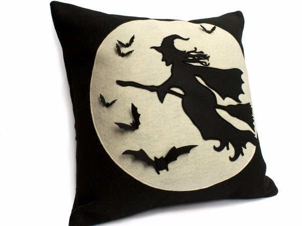 Flight of The Witch Pillow Cover - Full Moon Series 18 inches - Studio Arethusa
 - 2